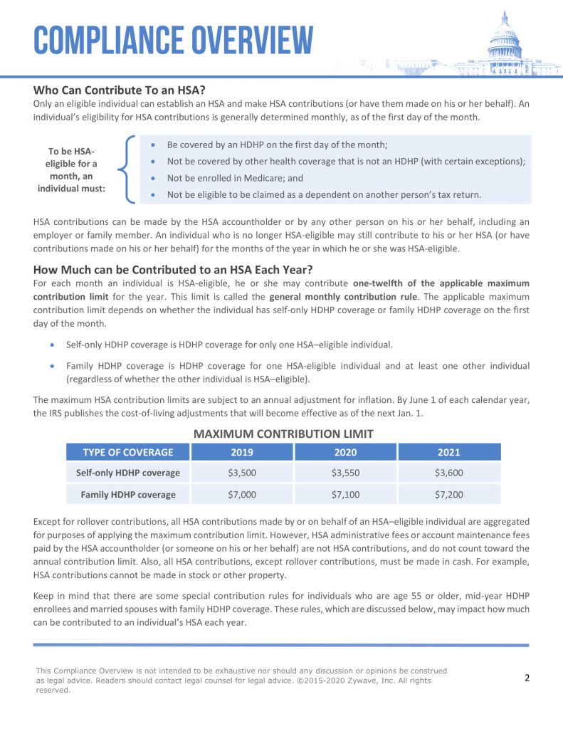 Health Savings Account (HSA) Contribution Rules | Stone Tapert